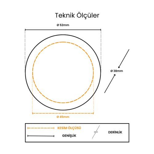 Cata 1,5W Power LED Ufo Spot Siyah Kasa (Beyaz Işık)