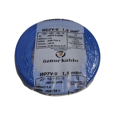 Öznur NYA H07V-U 1,5 mm² Kablo — Mavi
